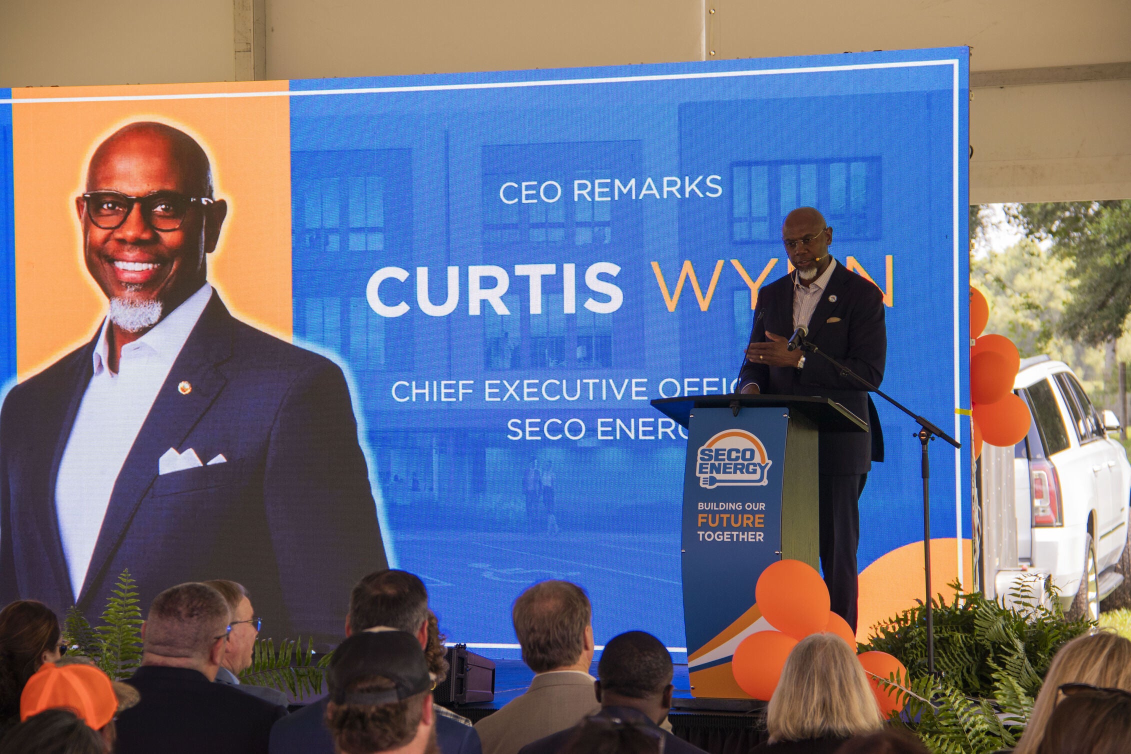 CEO Wynn speaking at groundbreaking ceremony