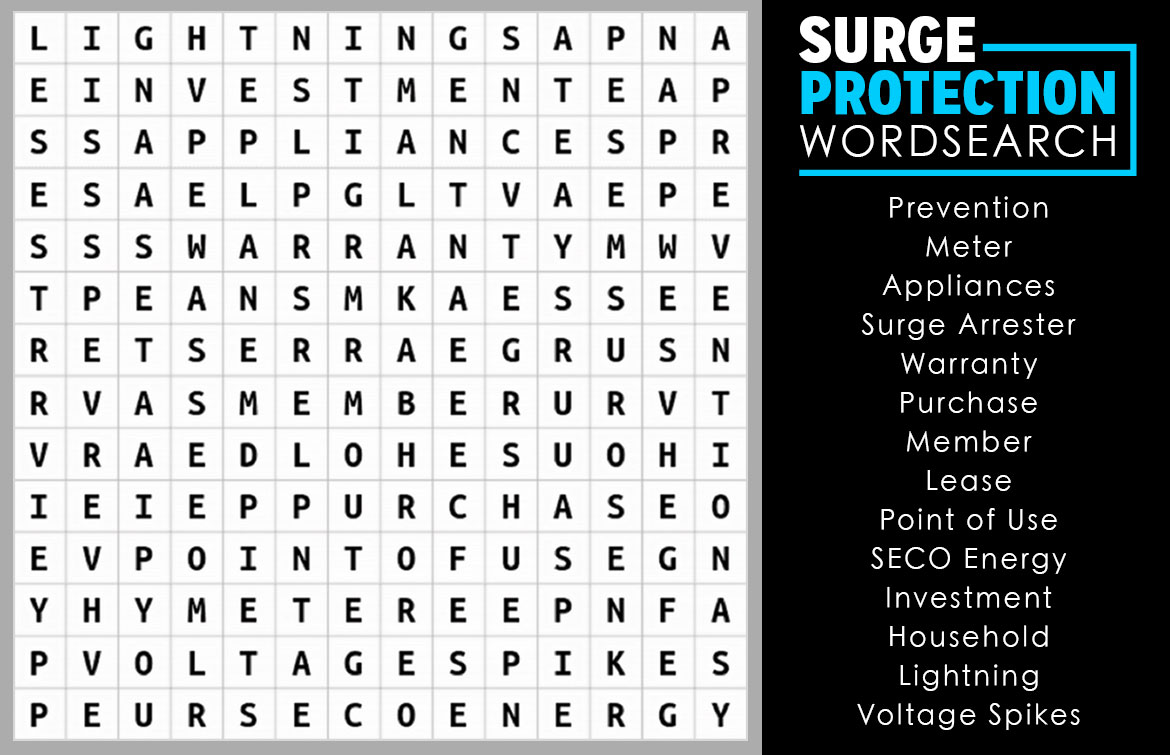 SECO News, July 2017 - Surge Protection WordSearch